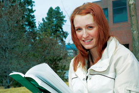 UBC Okanagan student Jennifer Lazaroff shifted her focus from economics to philosophy - photo by Bud Mortenson