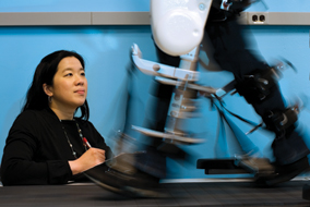 Tania Lam is looking closely into how robotic gait devices like the Locomat® can assist patients - photo by Martin Dee