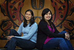 Magnolia Unka (L) and Sita-Rani MacMillan will help to counteract a national shortage in First Nations lawyers and educators - photo by Martin Dee
