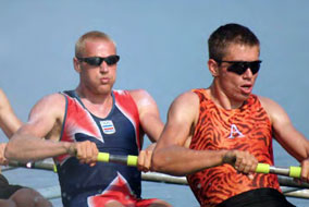 Jake Wetzel (L) will row for gold in the men’s eight in Beijing, after winning a silver medal in the coxless fours in Athens - photo courtesy of Jake Wetzel