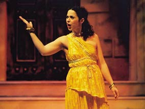 Lysistra, produced during The Frederic Wood Theatre’s 2001-2002 season, with Jessica Clements.