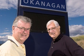 Kelowna Mayor Walter Gray (L) and UBC Okanagan Deputy Vice-Chancellor Barry McBride - photo by Tim Swanky