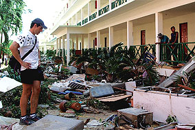 UBC alumnus Joe Dolcetti views Phuket wreckage - photo by P. Potvin