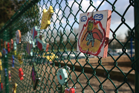 UBC students helped encourage positive communication through fence art at Strathcona Elementary - photo by Chloe Lewis