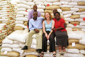 UBC’s Sarah Elder, with UN and Rwandan officials - photo courtesy of Seleman Nizeyimana and Sarah Elder