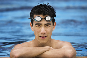 Mathew Li is equally at ease in the pool, at a triathlon and in the lab - photo by Martin Dee