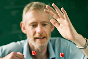 Statistics instructor Bruce Dunham is re-thinking how he teaches - and liking his odds - photo by Martin Dee
